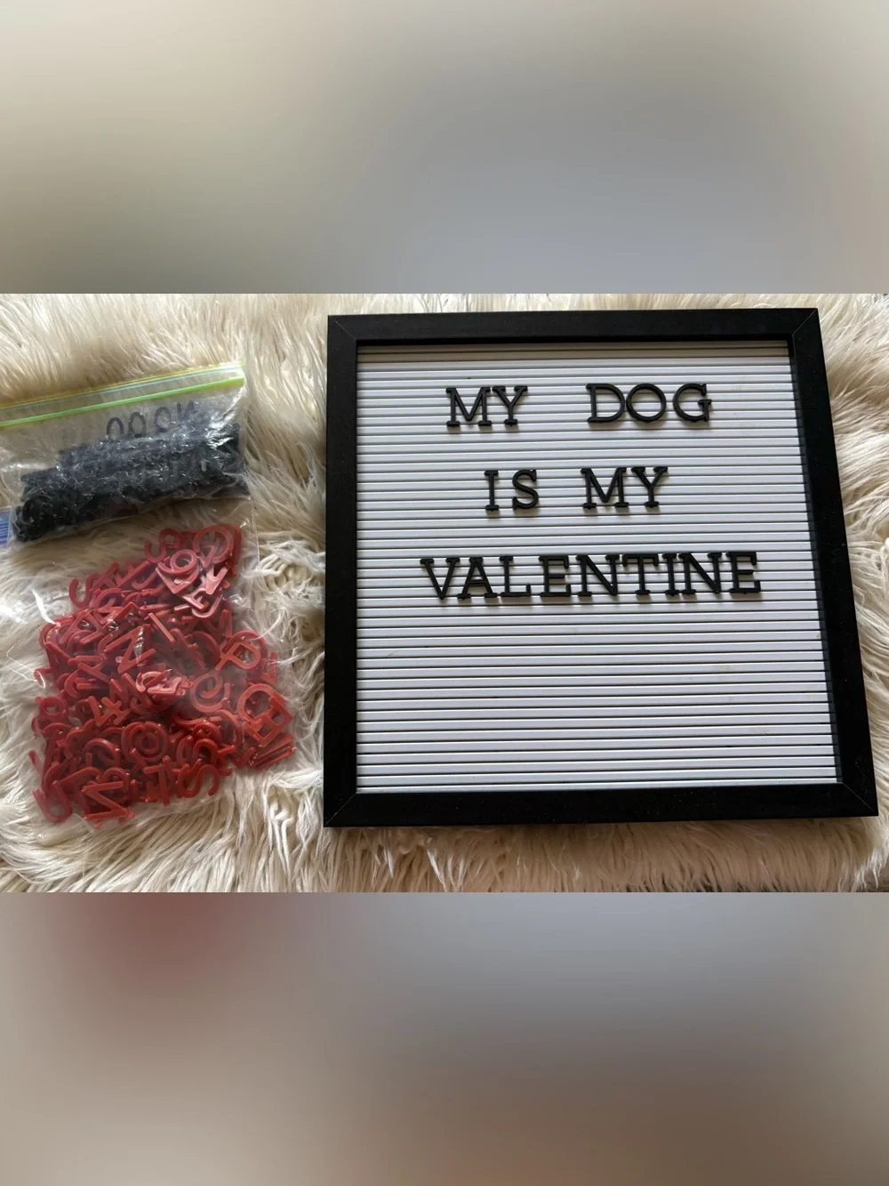 Black & White Large Letter Board Decor Red Letters Plastic  Menu Message Memo